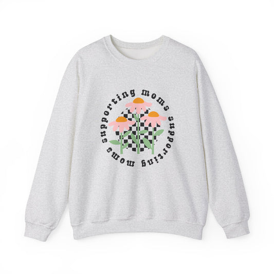 Moms Supporting Moms Flower Crewneck Sweatshirt