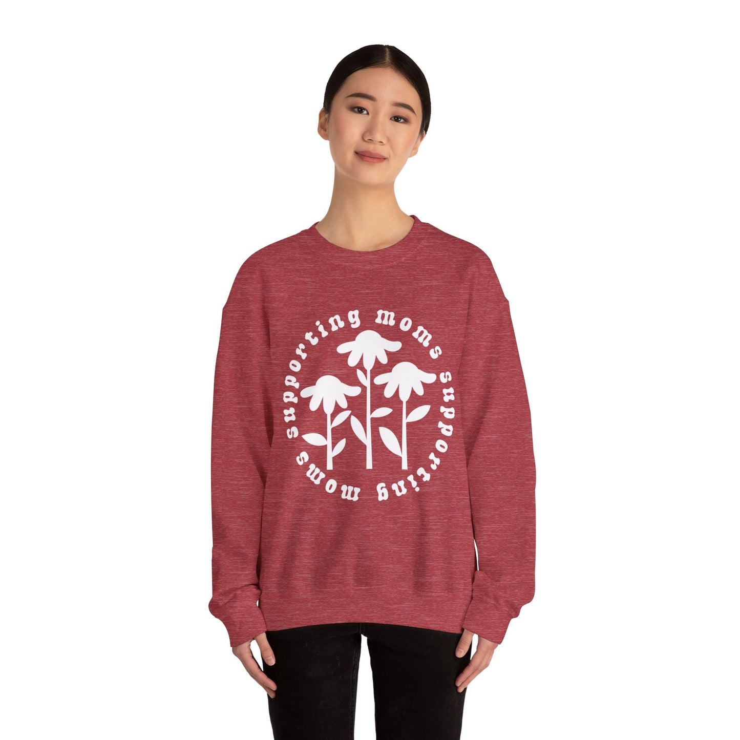 Moms Supporting Moms Flower Crewneck Sweatshirt