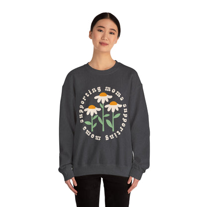 Moms Supporting Moms Flower Crewneck Sweatshirt