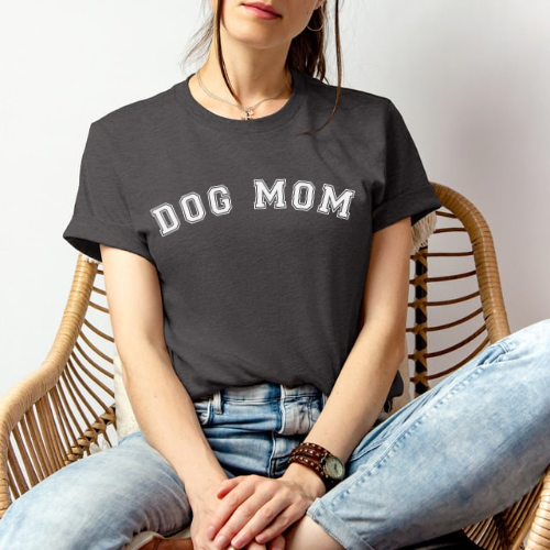 Dog Mom Varsity Graphic Tee